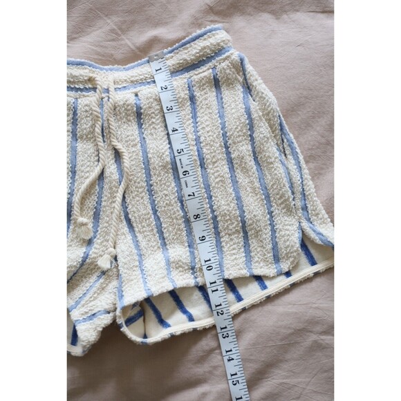 NWT Faherty Womens XS Azure Cream Stripe Pacifica Terry Shorts Boho Beach Lounge - Picture 7 of 7